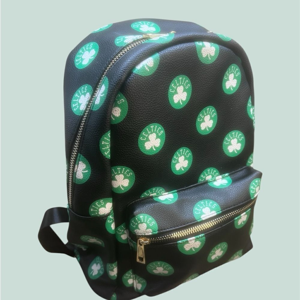 Black And Green Patterned Backpack - image 3
